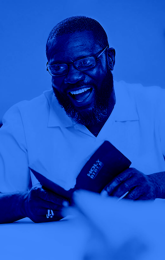 Man reading bible